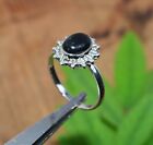 925 SOLID STERLING SILVER BLACK ONYX RING Z269