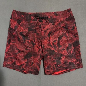 Lululemon Current State Board Shorts Mens 38 Red Endeavor Swim Trunks Unlined - Picture 1 of 12