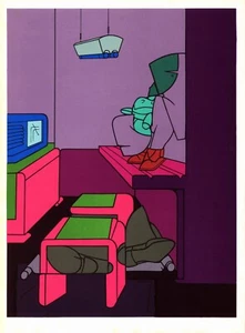 Original 1970 Lithograph "The Suicide Game" by Valerio Adami - Picture 1 of 1