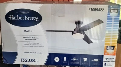 Harbor Breeze Mac II 52in Matte Black Color Changing Ceiling Fan, Remote *Read* - Image 1 of 4