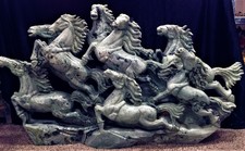 Large 50" Jade 8 Horses Mountain (CY30) - Only One