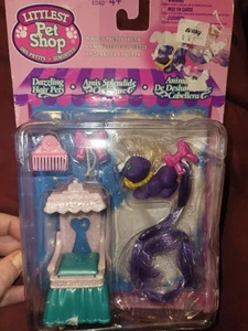 Vintage Kenner Littlest Pet Shop schillernde Haare Haustiere lila hübsches Stinktier 1995 versiegelt - Bild 1 von 12