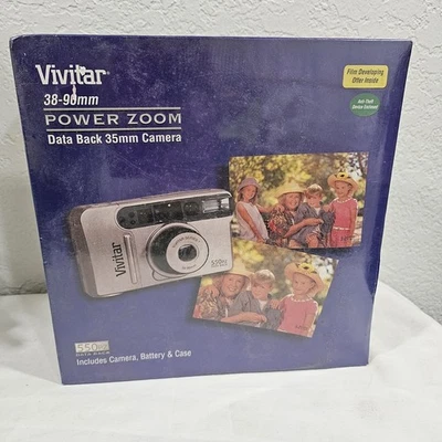 Vintage Vivitar 550 PZ 38-90mm Power Zoom Data Back 35mm Camera NEW SEALED - Image 1 of 4