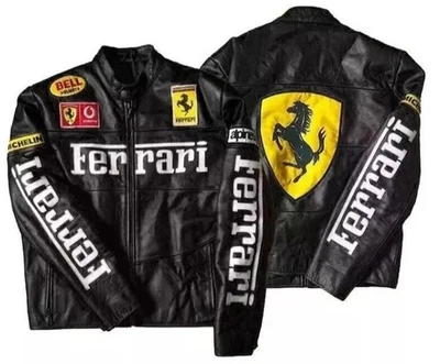Ferrari F1 Black Racing Leather Jacket – World Champion Edition - Image 1 of 2