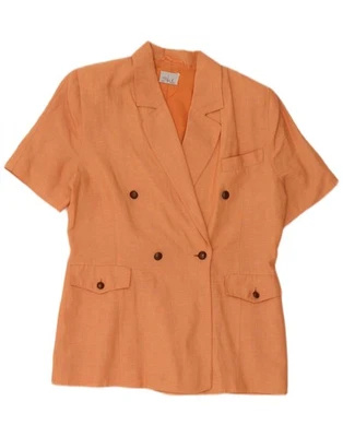 VINTAGE Womens Short Sleeve Blazer Jacket EU 40 Medium Orange DP07 - Image 1 of 3