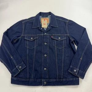 NEU Levis Dark Wash Blue Trucker Jacket Denim Size Large 72334 100% Cotton - Bild 1 von 12