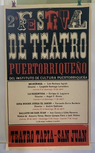 1959 SELTENES Poster/Kartell 2ndo Festival de Teatro Puertorriqueño von Lorenzo Homar - Bild 1 von 23
