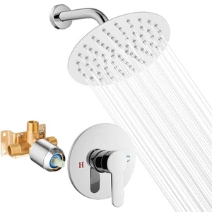 Einzelfunktion Dusche Trim Kit Duscharmatur Set Wandhalterung 8 Zoll Runde Rai... - Bild 1 von 9