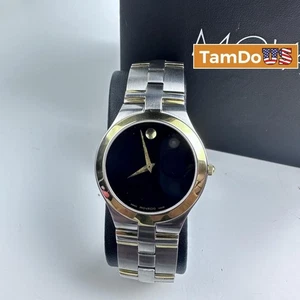 Montre classique bicolore Movado Museum 81 G2 1899 cadran noir homme fabrication suisse - Photo 1/12