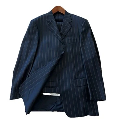 Pal Zileri 2 Piece Suit Stripe Navy 44 USA  - Image 1 of 4