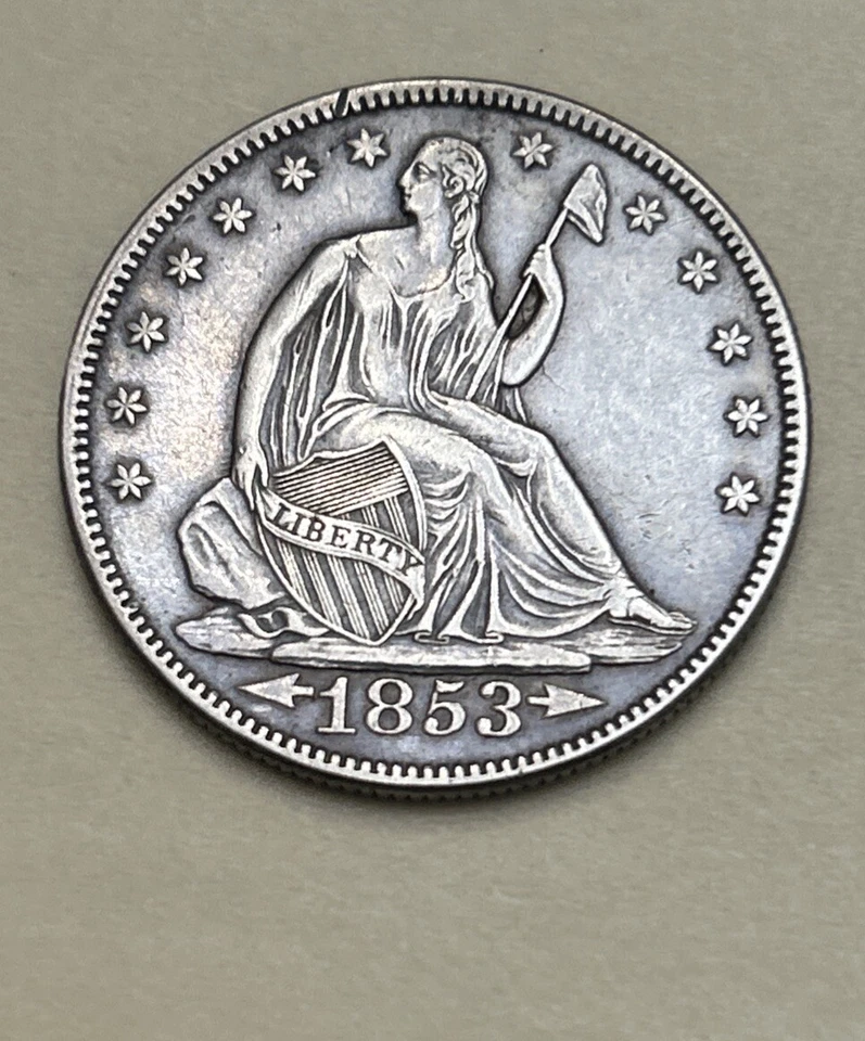 Jido Jack’s 1853 Seated Liberty Arrows Rays Lt Clean Choice XF-Almost Unc. Story - Image 1 of 4