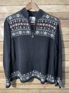 Breckenridge Women’s 1/4 Zip Fair Isle Pullover Long Sleeve Stretch Petite XL - Picture 1 of 10