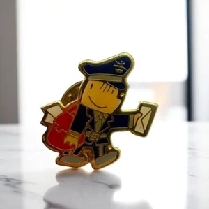 Vintage 1992 USPS Mailman Cobi Lapel Pin Olympic Sponsor Badge PostmanCartoon - Picture 1 of 6