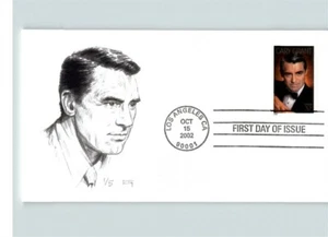 CARY GRANT, Movie Star, Legend of Hollywood, Hand Drawn 2002 First Day of Issue - Picture 1 of 1