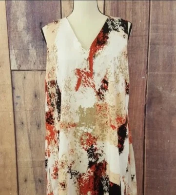 NOVO Vestido Feminino Bar III Grande Assimétrico Bainha Shift Decote V Taupe Combo  - Imagem 1 de 3