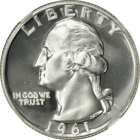 1961 Washington Quarter 25c, NGC PF 67 Cameo - Nice White Coin Cover