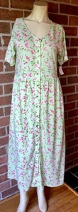 NWT Vintage Deadstock ERIKA STUDIO Cotton Drop Waist Loose Draped Midi Dress S - Picture 1 of 12