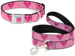 Buckle Down Dog Cat Leash Pink Supergirl Superman DC Comics 1/2" - 1" W, 4' 6' L - Picture 1 of 4