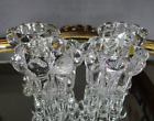 4 Lovely Vintage Retro VMC Reims France Heavy Bubble Glass Tapered Candle Holder