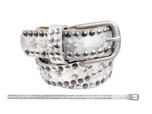 Girl Children's Belt White with Star Studs 70 cm | Girl Belt | Stud Belt - Picture 1 of 1