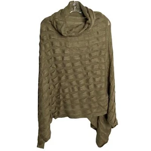 Damen brauner Lochstrick weicher Schal Halsausschnitt Boho Lagenlook Pullover Einheitsgröße - Bild 1 von 3