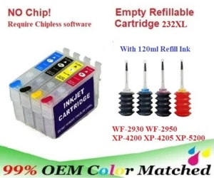 232XL No Chip Refillable Cartridge for WF-2930 XP-4200 with 120ml refill ink - Picture 1 of 3