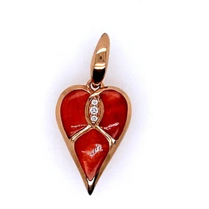 Kabana Spiny Oyster Diamond 14K Rose Gold Heart Pendant DG7076933 - Picture 1 of 4