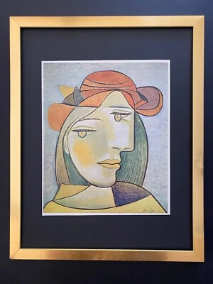 PABLO PICASSO 1961 IMPRESIÓN CUBISTA + VINTAGE + CON CERTIFICADO DE AUTENTICIDAD MONTADO Y ENMARCADO + COMPRAR AHORA = Foto 1 de 3
