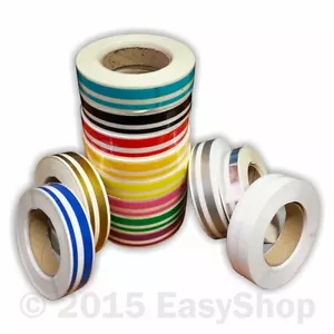 6mm 3mm Gap 3mm X 50m TwinLine Self Adhesive Vinyl Pin Stripe Roll Car Styling - Picture 1 of 12