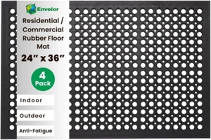 4-Pack anti Fatigue Rubber Floor Mat Non-Slip Restaurant Mat for Floors Bar Mat - Picture 1 of 12