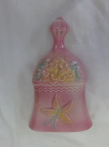 Vintage HULL POTTERY SUNGLOW Wall Pocket Wisk Broom PINK Butterfly Flowers USA - Picture 1 of 10