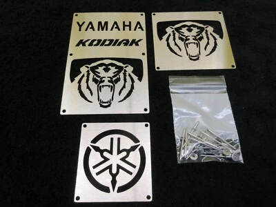 NEW CUSTOM YAMAHA KODIAK 16-26 700 18-26 450 FENDER WARNING TAGS BADGES PLATES - Image 1 of 4