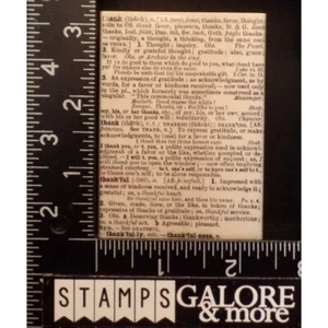 HERO ARTS RUBBER STAMPS G2679 THANKS DICTIONARY DEFINITION WORDS SAYING #W12 - Picture 1 of 2