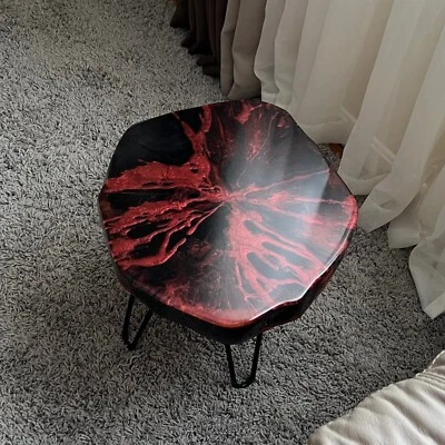 Epoxy Live End Table / Lava Side Table / Epoxy Volcano/ Natural Edge Side Table - Image 1 of 4