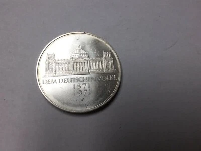 1971 Germany Silver 5 M Unification-Reichstag - Image 1 of 2