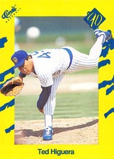 Ted Higuera 1990 Classic Yellow T9  Milwaukee Brewers  Baseball Card