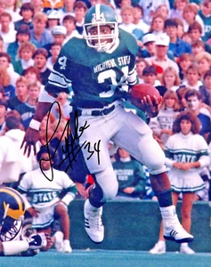 Foto autógrafa firmada por Lorenzo White Michigan State Spartans de fútbol americano 8X10 1987 - Imagen 1 de 2