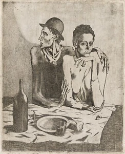 PABLO PICASSO : The Frugal Meal : Archival Art Print - Picture 1 of 2
