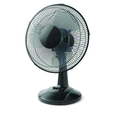 Dorm Room Desk Fan 12" 3-Speed Oscillating Sturdy Adjustable Tilt Compact Size - Image 1 of 4