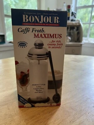 BonJour Coffee Glass and Stainless Steel Manual Milk Frother - Image 1 of 4