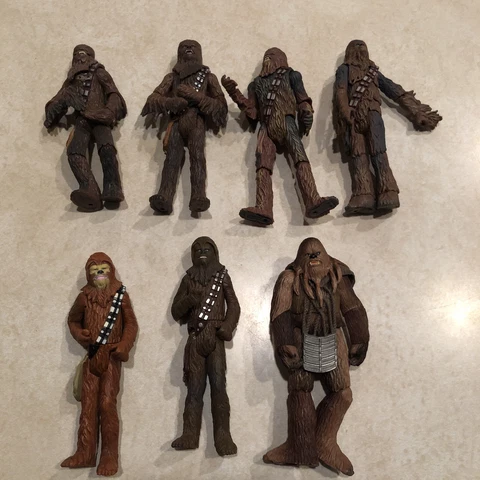 7 Star Wars Wookiee’s Chewbacca Action Figures 2000-2005 Cover