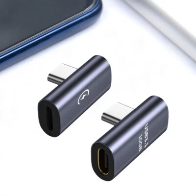 90 Degree USB-C Male to USB C Female Adapter Data Right Angled Converter - Image 1 of 4