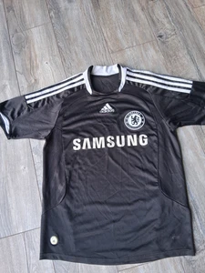 Chelsea Adidas Shirt Mens Medium Black Away Soccer Jersey Top 2008-2009 - Picture 1 of 6
