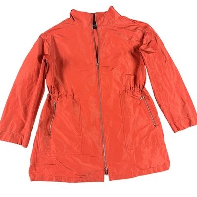 Lafayette 148 Jacket Womens Medium Orange Zip Cinched Waist Lightweight - Image 1 of 4