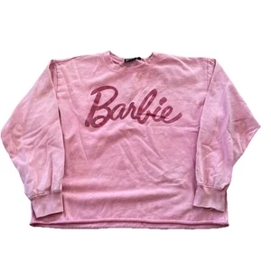 Barbie Pullover Sweatshirt roher Saum rosa Gr. XL - Bild 1 von 6