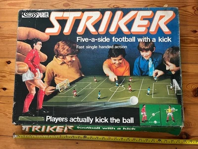 70’s Early Parker Striker Vintage Table Top Football Five A Sides (ball missing) - Image 1 of 4