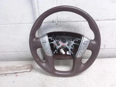 Infiniti QX80 2016 cuero marrón plateado volante OEM ID 484301A62A Foto 1 de 4