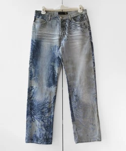 Vintage ROBERTO CAVALLI Jeans Pants Trousers Denim Printed Size US 33 IT 47 - Picture 1 of 7