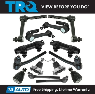 TRQ 12 Piece Kit Front LH RH Idler Arms Tie Rods Ball Joints for Astro Safari - Image 1 of 4