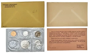 1963 United States Mint Silver Proof Set 5 Coins Total Original Envelope - Picture 1 of 5